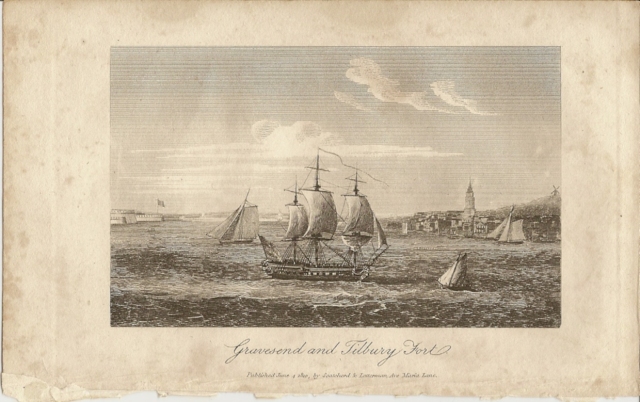 Gravesend and Tilbury Fort<br />Published June 4, 1810, by Scatcherd and Letterman, Ave Maria Lane.