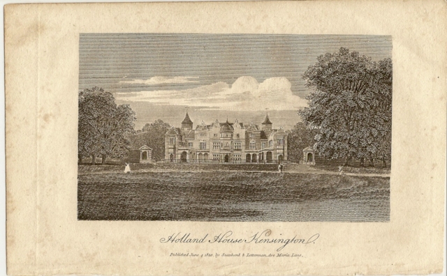 Holland House Kensington.<br />Published June 4, 1810, by Scatcherd and Letterman, Ave Maria Lane.
